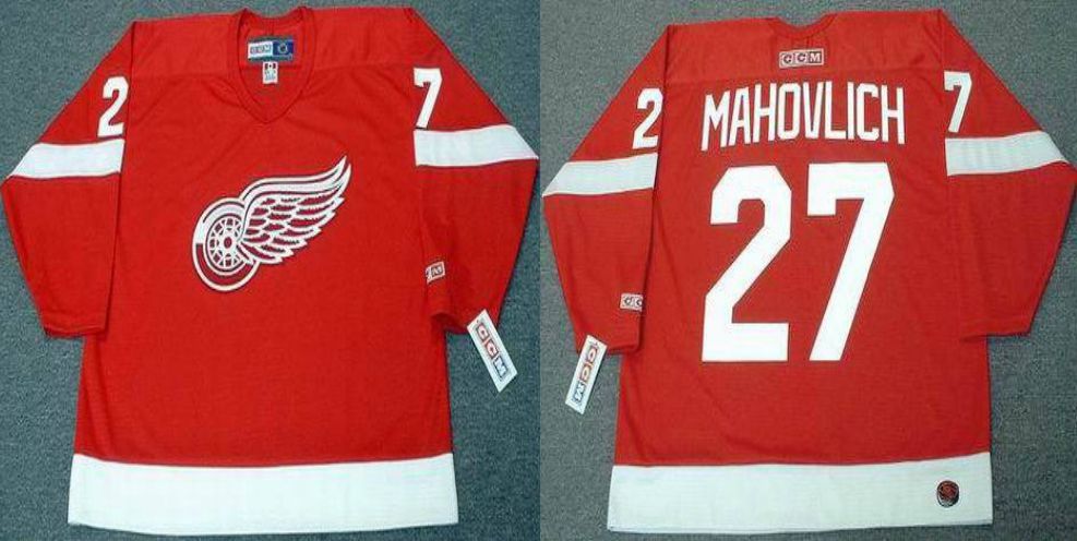 2019 Men Detroit Red Wings #27 Mahovlich Red CCM NHL jerseys->detroit red wings->NHL Jersey